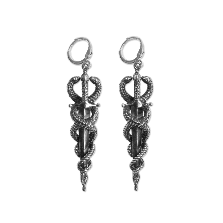 DAGGER HOOPS PAIR- SILVER