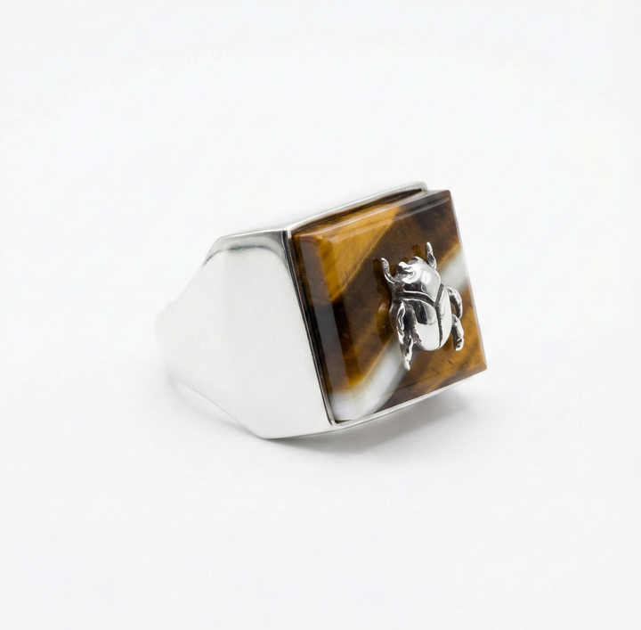 Square Beatle Ring Brown